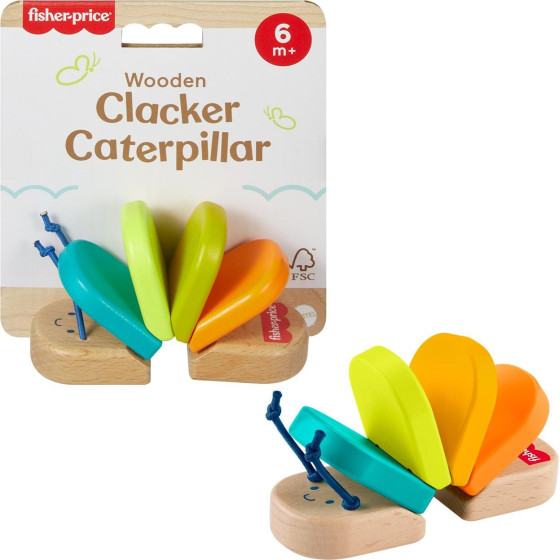 Fisher Price - Wooden Clacker Caterpillar (JCY39)
