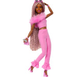 Mattel Barbie Fashionistas: Deluxe Style - Doll With Pink Braids And Dark Skin (HYV28)