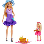 Mattel Barbie: Family & Friends - Barbie Malibu & Club Chelsea Sister Picnic Dolls (JBF43)
