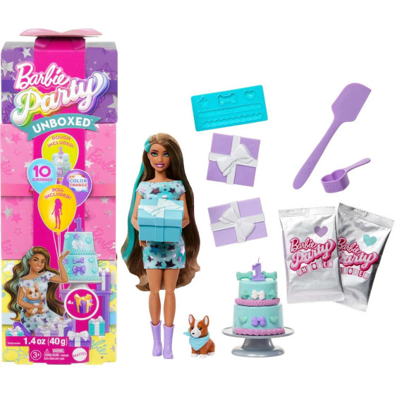 Mattel Barbie: Party Unboxed Reveal - Doll With Brown Hair (JFG72)