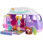 Mattel Polly Pocket: Tiny Worlds Big Surprises! - Glamping Camper Van Vehicle Playset (JCC32)