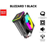 Armaggeddon Rgb Silent 9CM Cpu Cooling Fan 2 Heat Pipes Black - (BLIZZARD1-B)