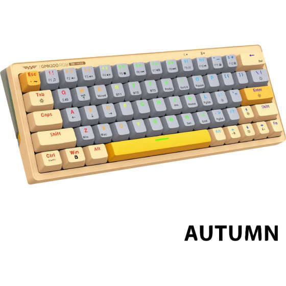 Armaggeddon Trimode Mech Rgb Keyboard Linear 63KEys GMK-100 Autumn Oem - (GMK-100AU)