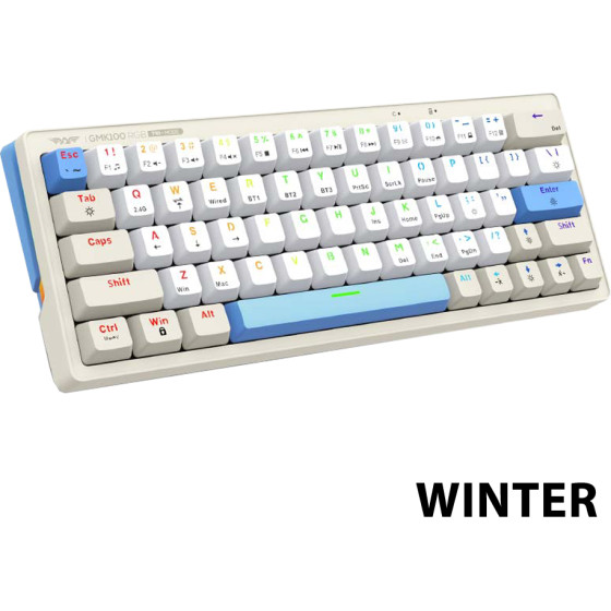 Armaggeddon Trimode Mech Rgb Keyboard Linear 63KEys GMK-100 Winter - (GMK-100W)