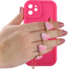 Volte-Tel ���� Iphone 11 6.1'' Silicon Tpu With Strap Full Camera Protection Pink With Pink HEARTS