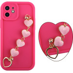 Volte-Tel ���� Iphone 12 6.1'' Silicon Tpu With Strap Full Camera Protection Pink With Pink HEARTS