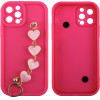 Volte-Tel ���� Iphone 12 Pro 6.1'' Silicon Tpu With Strap Full Camera Protection Pink With Pink HEARTS