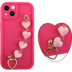 Volte-Tel ���� Iphone 13 6.1'' Silicon Tpu With Strap Full Camera Protection Pink With Pink HEARTS