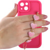 Volte-Tel ���� Iphone 13 6.1'' Silicon Tpu With Strap Full Camera Protection Pink With Pink HEARTS