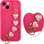 Volte-Tel ���� Iphone 14 6.1'' Silicon Tpu With Strap Full Camera Protection Pink With Pink HEARTS