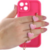Volte-Tel ���� Iphone 14 6.1'' Silicon Tpu With Strap Full Camera Protection Pink With Pink HEARTS