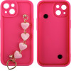 Volte-Tel ���� Iphone 14 6.1'' Silicon Tpu With Strap Full Camera Protection Pink With Pink HEARTS
