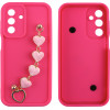 Volte-Tel ���� Samsung A16 4G A165/A16 5G A166 6.7'' Silicon Tpu With Strap Full Camera Protection Pink With Pink HEARTS