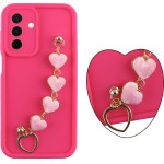 Volte-Tel ���� Samsung A26 5G A266 6.64'' Silicon Tpu With Strap Full Camera Protection Pink With Pink HEARTS