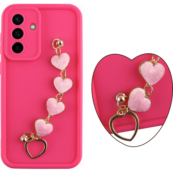 Volte-Tel ���� Samsung A36 5G A366 6.64'' Silicon Tpu With Strap Full Camera Protection Pink With Pink HEARTS