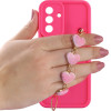 Volte-Tel ���� Samsung A56 5G A566 6.7'' Silicon Tpu With Strap Full Camera Protection Pink With Pink HEARTS