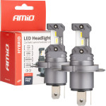 AMiO ������ Led H4 12V 60W 6.000K 5.600lm +400% Led CAN-Bus Hybrid Series - 2 ���. - (04114)