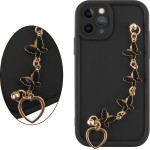 Volte-Tel ���� Iphone 11 Pro 5.8'' Silicon Tpu With Strap Full Camera Protection Black With Black BUTTERFLIES - (5205308379536)
