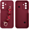 Volte-Tel ���� Samsung A26 5G A266 6.64'' Silicon Tpu With Strap Full Camera Protection Burgundy With Red HEARTS - (5205308379321)