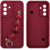 Volte-Tel ���� Samsung A36 5G A366 6.64'' Silicon Tpu With Strap Full Camera Protection Burgundy With Red HEARTS - (5205308379352)