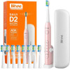 Bitvae Sonic toothbrush with tips set, holder and case D2 (pink) - (D2Pink+holder+case)