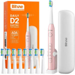 Bitvae Sonic toothbrush with tips set, holder and case D2 (pink) - (D2Pink+holder+case)