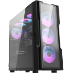 Darkflash DK431 ������� ���� ���������� (�����) + 4 ����������� RGB - (DK431 Glass + 4 fans)