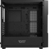 Darkflash DK431 ������� ���� ���������� (�����) + 4 ����������� RGB - (DK431 Glass + 4 fans)