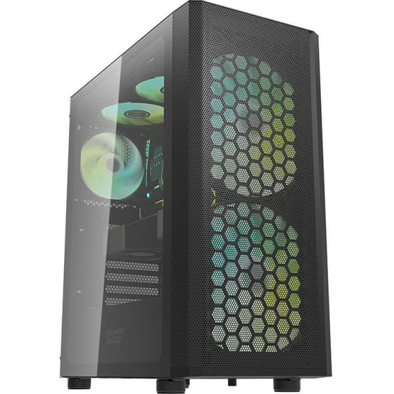 Darkflash ���� ���������� DK360 (�����) + 3 ����������� ARGB - (DK360 BLACK)