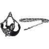 Dogness walking set leash 1,5m+harness for dog (multicolor) - (DOG SET DAISY)