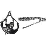 Dogness walking set leash 1,5m+harness for dog (multicolor) - (DOG SET DAISY)