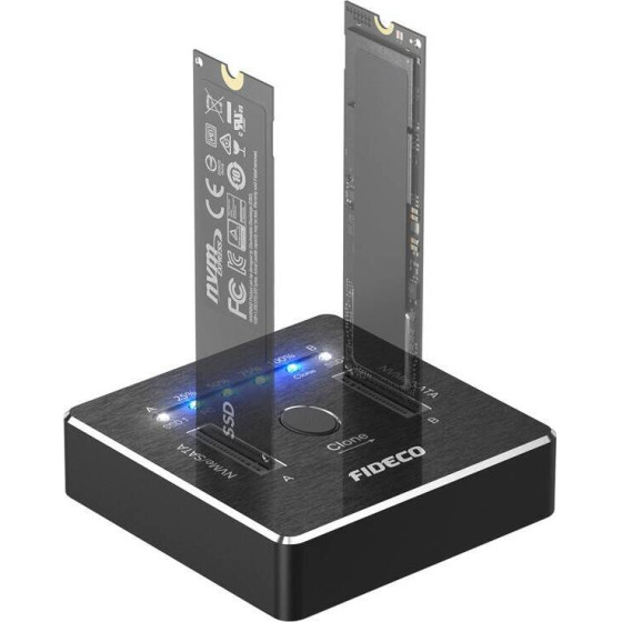 FIDECO Docking/cloning station SSD M.2 NVMe/SATA 20Gbps (USB 3.2, UASP, TRIM) - (M2288)