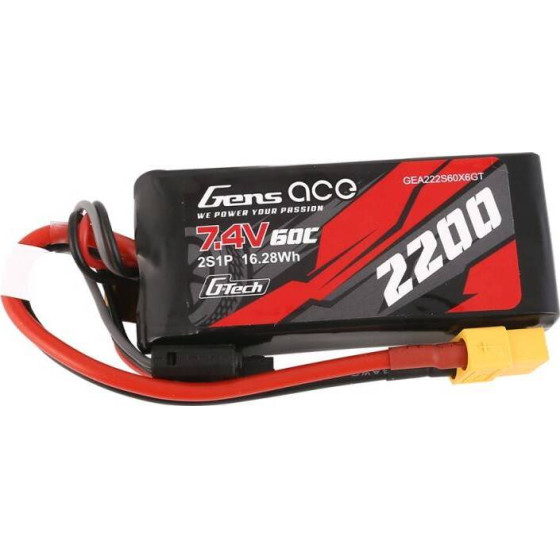 Gens ace GensAce G-Tech LiPo 2200mAh 7.4V 60C 2S1P XT60 Battery - (GEA222S60X6GT)