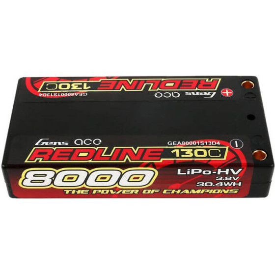 Gens ace Lipo Battery 8000mAh 3.8V 1S2P 130C - (GEA80001S13D4)