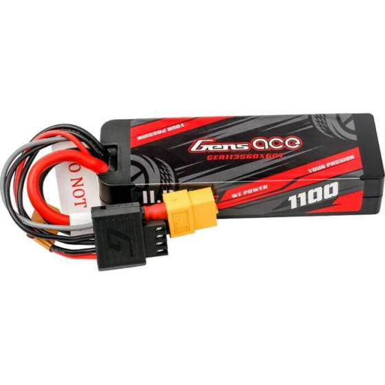 Gens ace Lipo G-Tech 1100mAh 11.1V 3S1P 60C GRP-76 Hardcase �������� �� ����� XT60 - (GEA113S60X6GT)