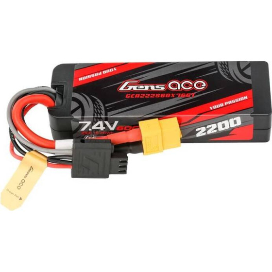 Gens ace Lipo G-Tech 2200mAh 7.4V 2S1P 60C GRP-76 Hardcase �������� �� ����� XT60 - (GEA222S60X76GT)