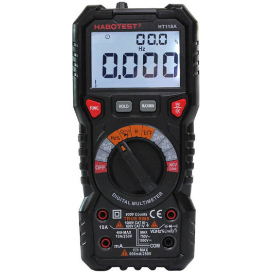 Habotest Digital Multimeter with Flashlight True RMS, NCV - (HT118A)