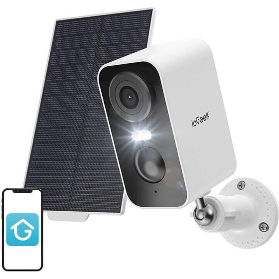 ieGeek Wireless 3MP WiFi outdoor camera with solar panel - (ZS-GX3S White)