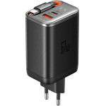 Mcdodo 67W GaN 2-in-1 USB-C+A charger, 65cm USB-C cable, black - (CH-4100)