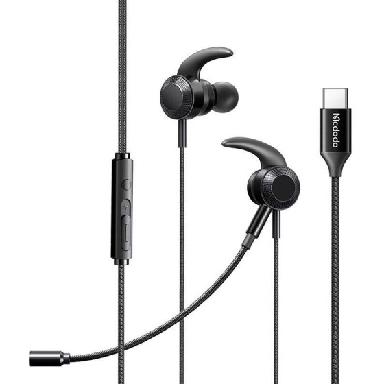 Mcdodo gaming headphones with microphone, USB-C (black) - (HP-1340)