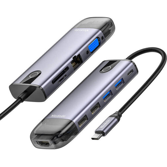 Mcdodo HU-7740 6w1 USB-C Hub (USB-C, HDMI, USB3.0*2, SD, TF) - (HU-7420)