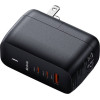 Mcdodo UK/US/EU network charger, 2x USB-C + USB-A, USB-C cable 2m, 65W (black) - (CH-8442)