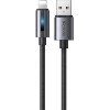 Mcdodo USB-A to Lightning cable with flashing light 1.2m (black) - (CA-5660)