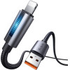 Mcdodo USB-A to Lightning cable with flashing light 1.2m (black) - (CA-5660)