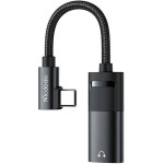Mcdodo USB-C to AUX mini jack 3.5mm + USB-C adapter, (black) - (CA-1880)