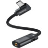 Mcdodo USB-C to AUX mini jack 3.5mm + USB-C adapter, (black) - (CA-1880)