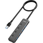 Mokin HUB 5in1 USB-A3.0 to 4xUSB-A + 1xUSB-C DC (black) - (MOUC5708)