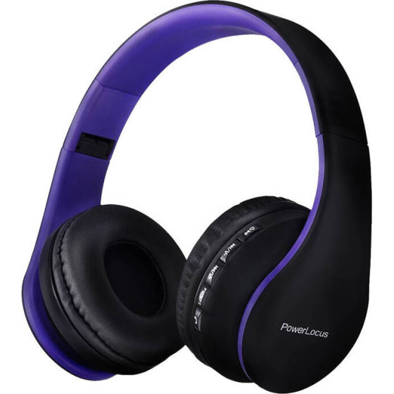 PowerLocus P1 wireless headphones (black and purple) - (pwl-p1-blackpurple)