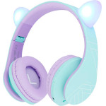 PowerLocus P2 Cats Ears Wireless Headphones for Kids (blue and purple) - (pwl-p2kids-cattealpu)