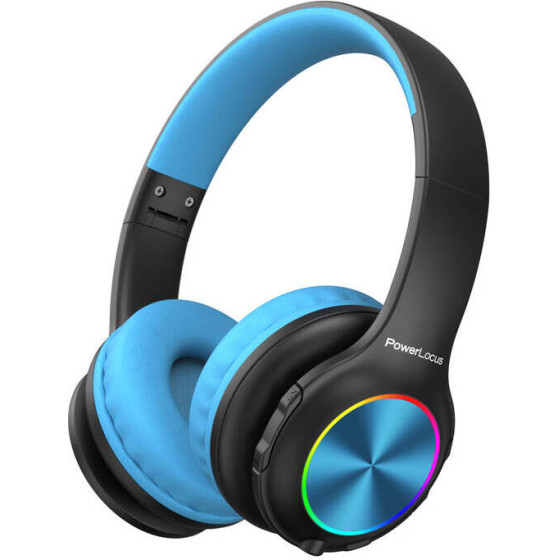 PowerLocus Wireless Headphones for kids PLED (black&blue) - (pwl-pled-blackblue)